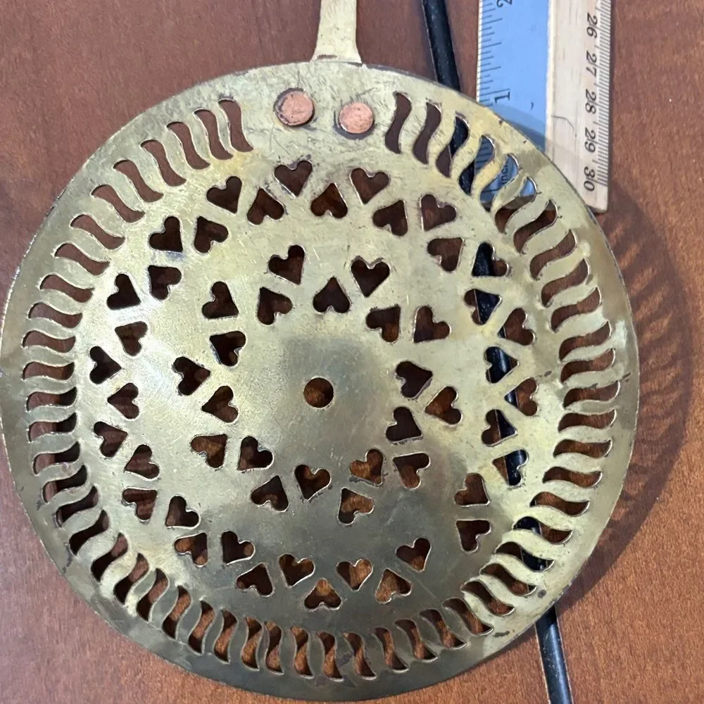 Artisan Brass Skimmer with Decorative Cutouts